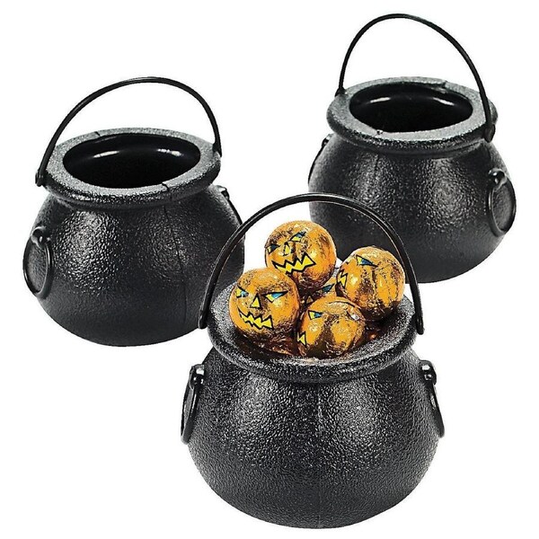 Halloween Black Cauldron Favour Containers (Pack of 12)