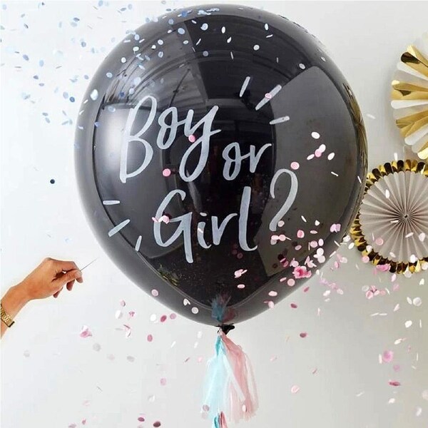 Gender Reveal Helium Balloon with Tassel