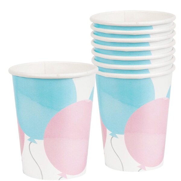 Gender Reveal Party Paper Cups (Pack of 8)