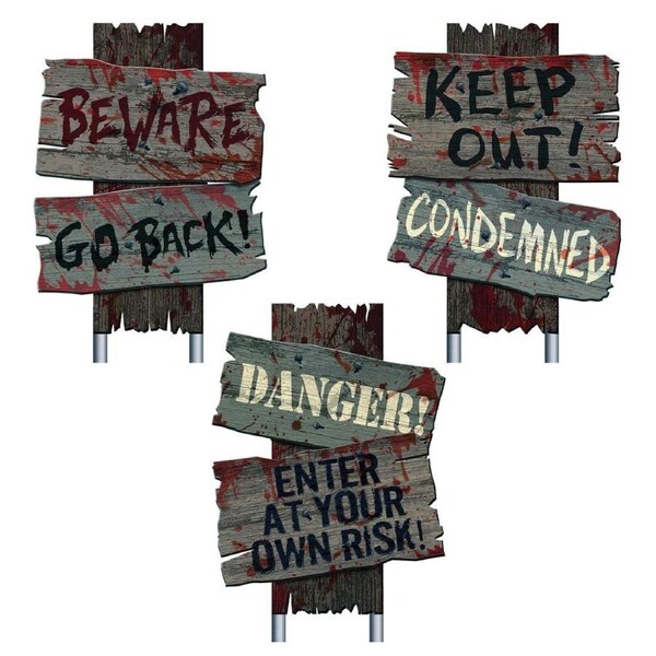 Halloween Sidewalk Signs (Pack of 3)