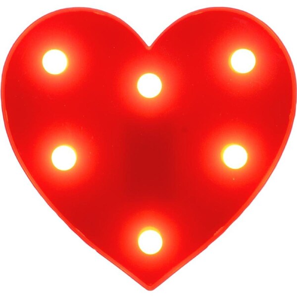 Light Up LED Love Heart 16cm