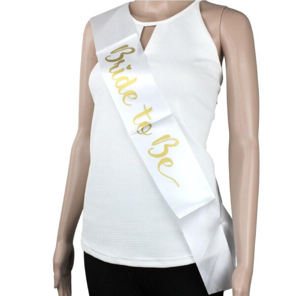 Bride to Be White Satin Sash