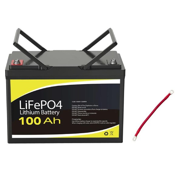 12V 100Ah Lithium Battery + 0.2m 4AWG Battery Cable