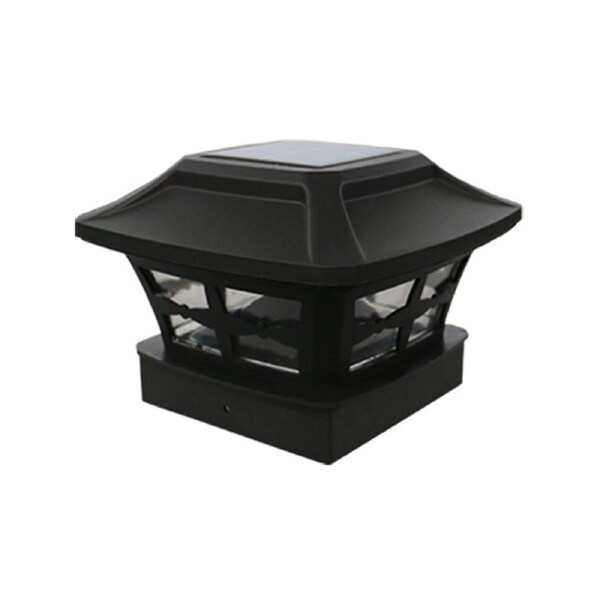 Solar Outdoor Post Cap Light, Garden Light Post Light Fence Light (Black)