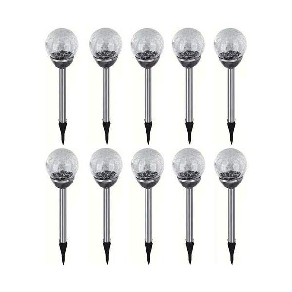 10Pcs 8Cm Crack Glass Ball Solar Light