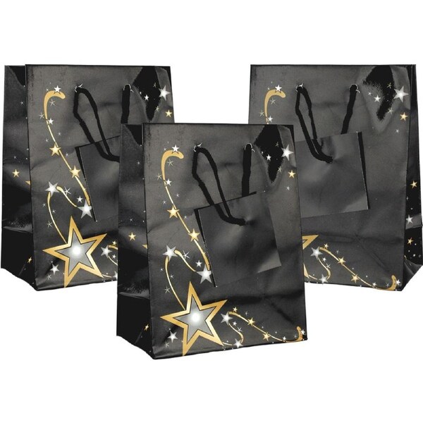 Gold Star Mini Paper Gift Bags (Pack of 12)