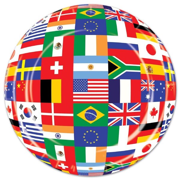 International Flags Small Paper Plates (Pack of 8)