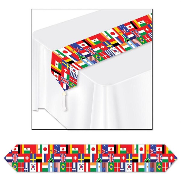 International Flags Paper Table Runner