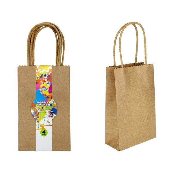 Brown Kraft Paper Gift Bags 16cm (Pack of 4)