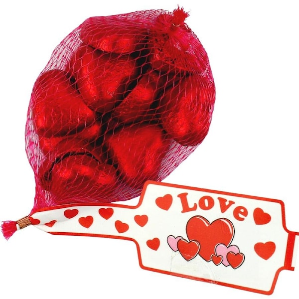 Red Chocolate Foil Hearts (77g Bag)