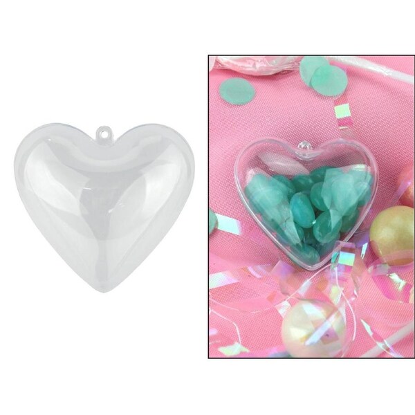 Clear Plastic Fillable Heart 6cm