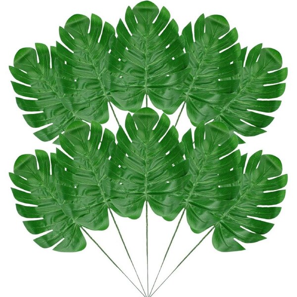 Artificial Tropical Palm Leaves With Wire 20cm (Pack of 10)