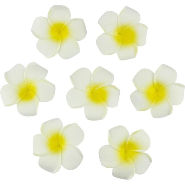 White Foam Frangipani Flowers 5cm (Pack of 10)