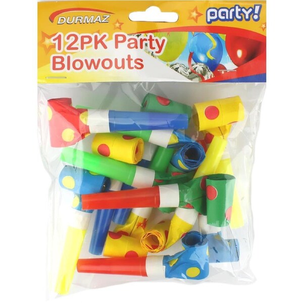 Assorted Party Polka Dot Blowers (Pack of 12)