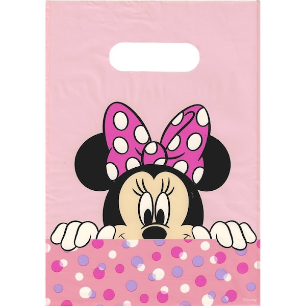 Minnie Mouse Plastic Lolly/Treat Bags (Pack of 8)