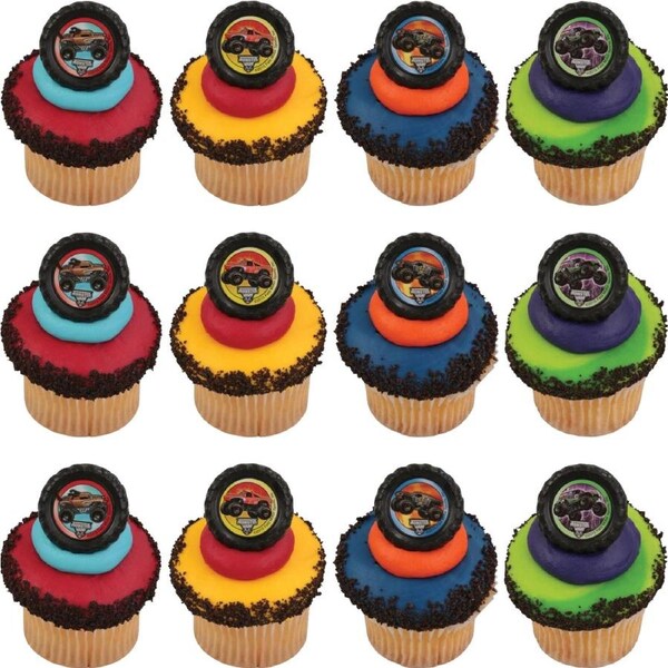 Monster Jam Cupcake Rings (Pack of 12)