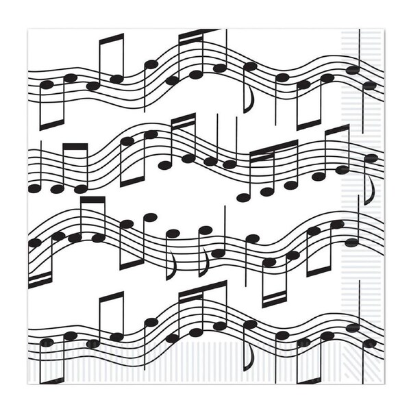 Musical Notes Small Napkins / Serviettes (Pack of 16)