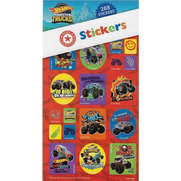 Hot Wheels Monster Trucks Sticker Book (12 Sheets)
