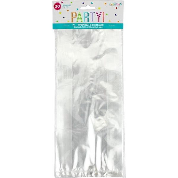 Clear Cellophane Party Bags 29cm x 12.7cm (Pack of 30)