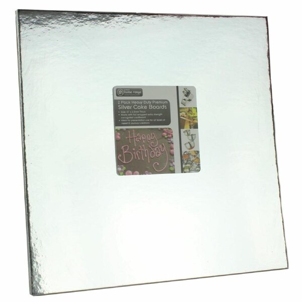 Square Silver Cake Boards (Pack of 2)