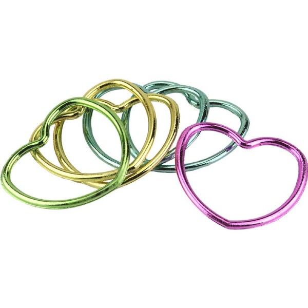 Shiny Heart Shape Plastic Bangles (Pack of 6)