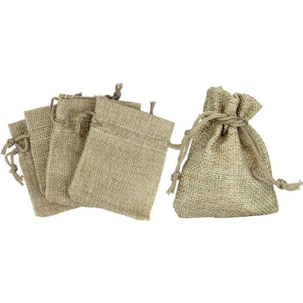 Hessian Bags 7cm x 9cm (Pack of 6)