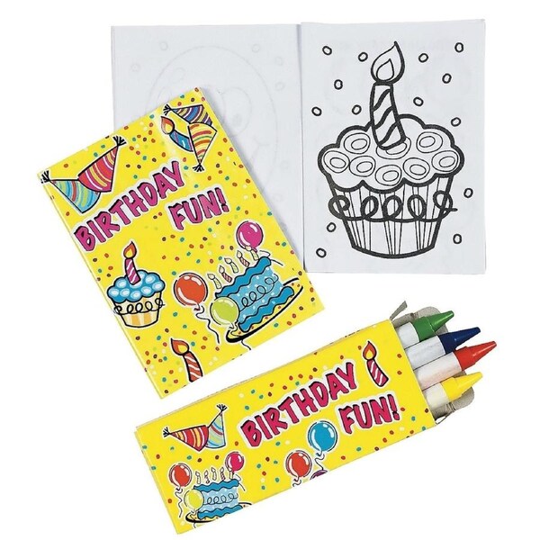 Mini Happy Birthday Colouring Sets (Pack of 12)