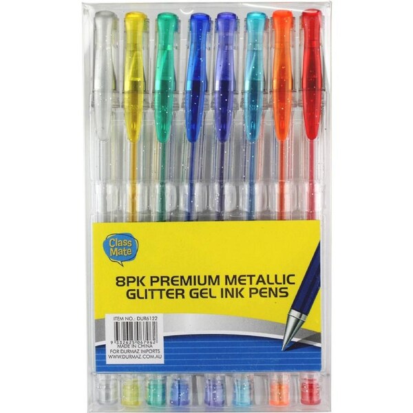 Assorted Glitter Gel Ink Pens (Pack of 8)