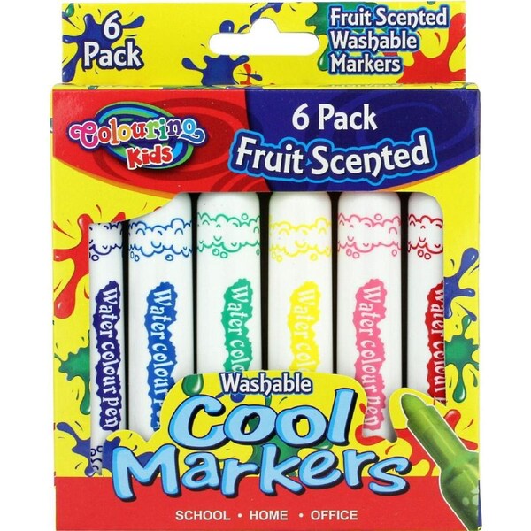 Fruit Scented Cool Markers (Pack of 6)