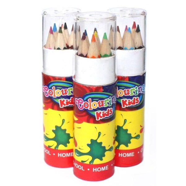 Mini Coloured Pencil Tubes (Pack of 3)
