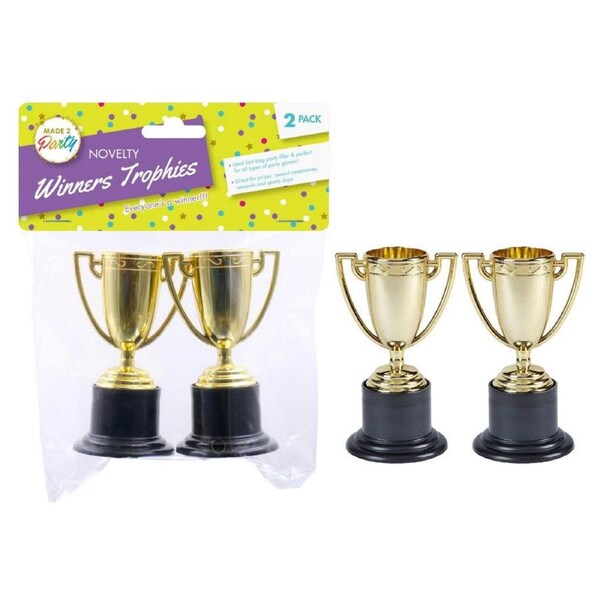 9cm Gold Trophies (Pack of 2)