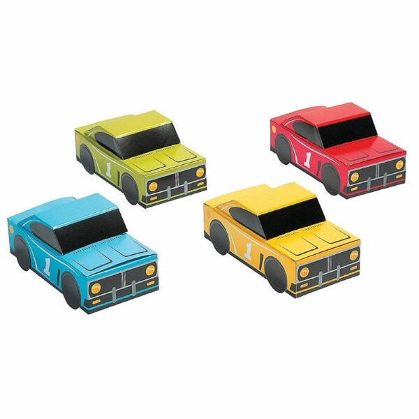 Race Car Birthday Coloured Car Lolly/Treat Boxes (Pack of 12)