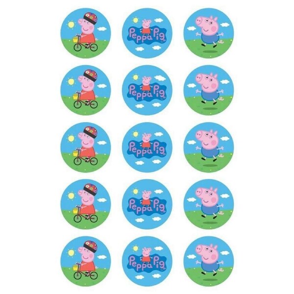 Peppa Pig Edible Cupcake Decorations (Pack of 15)