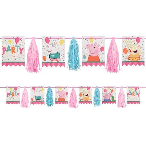 Peppa Pig Confetti Tassel Garland Banner 3m