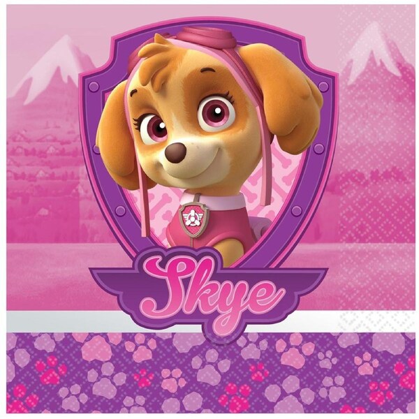 Paw Patrol Girl Small Napkins / Serviettes (Pack of 16)