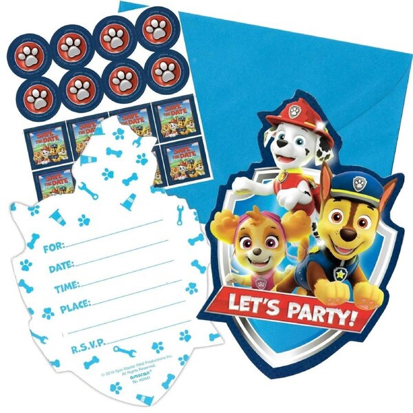 Paw Patrol Adventures Invitation Set (Pack of 8)