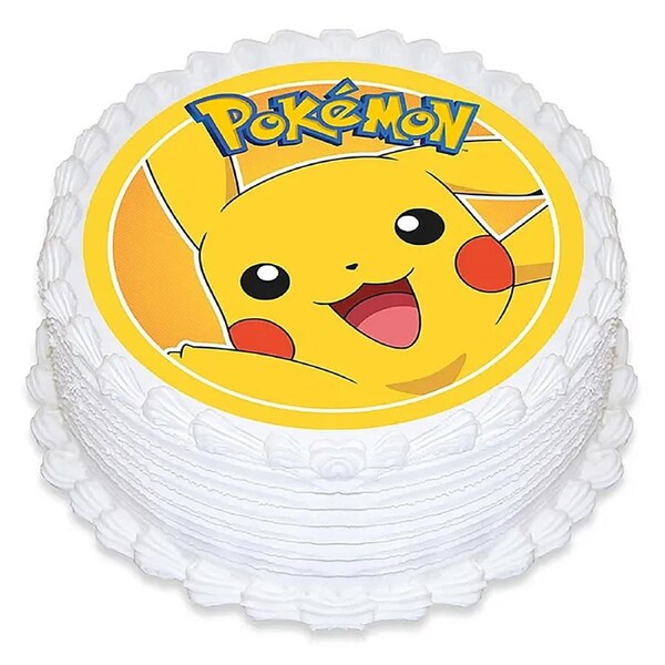 Pokemon Pikachu Round Edible Icing Cake Decoration