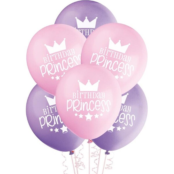 Birthday Princess Balloons (Pack of 8)