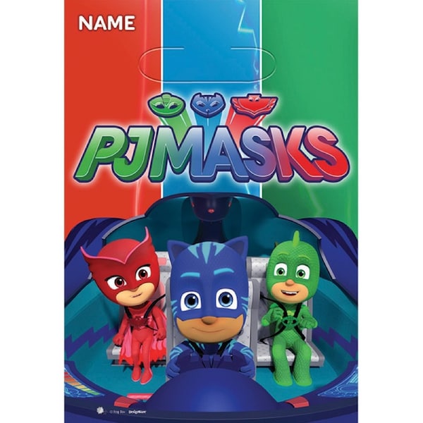 PJ Masks Plastic Lolly/Treat Bags (Pack of 8)