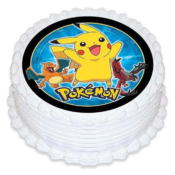 Pokemon Round Edible Icing Cake Decoration