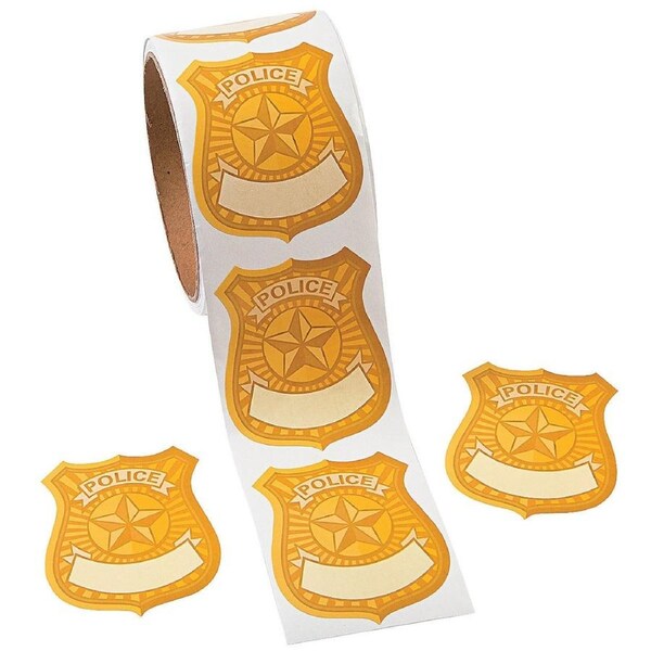 Police Party Name Badge Stickers (Roll of 100)