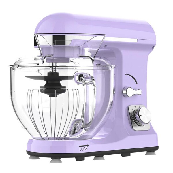 Advwin 5L Stand Mixer, 6-Speed Purple Electric Food Mixer, Food Processor