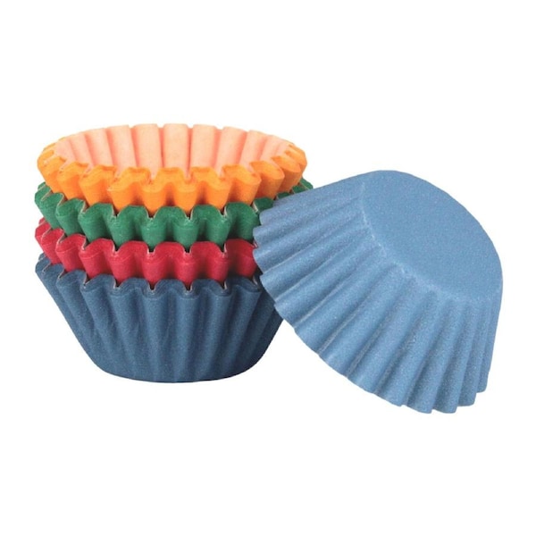Assorted Bright Mini Baking Cups 30mm (Pack of 100)