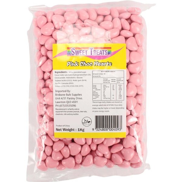 Pink Chocolate Hearts (1kg)