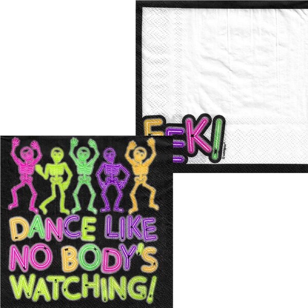 Halloween Neon Lights Small Paper Napkins / Serviettes (Pack of 16)