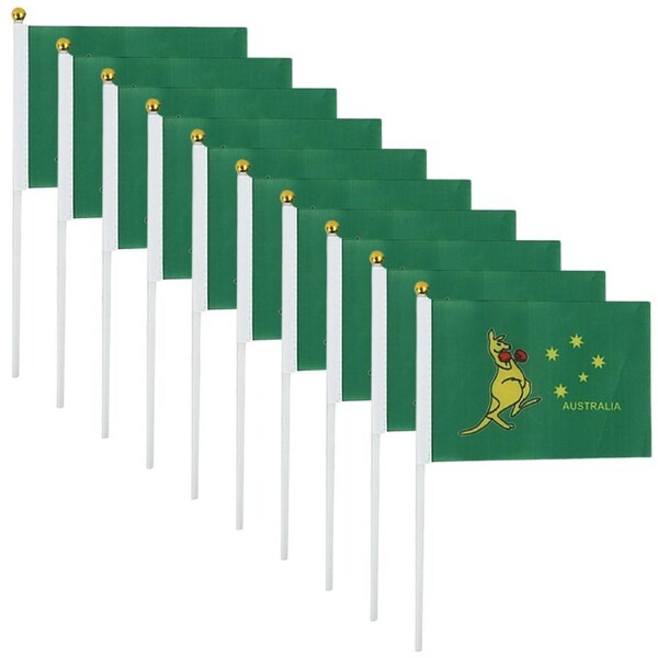 Aussie Boxing Kangaroo Flags 10cm x 15cm (Pack of 10)