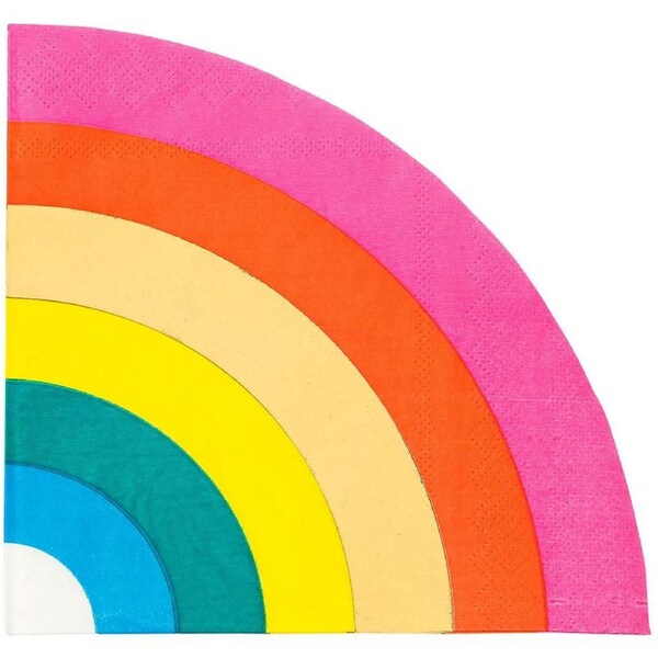 Talking Tables Birthday Brights Rainbow Shaped Napkins / Serviettes (Pack of 20)