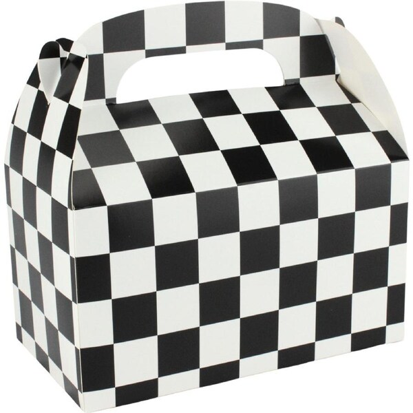 Black and White Checkered Lolly/Treat Boxes (Pack of 6)