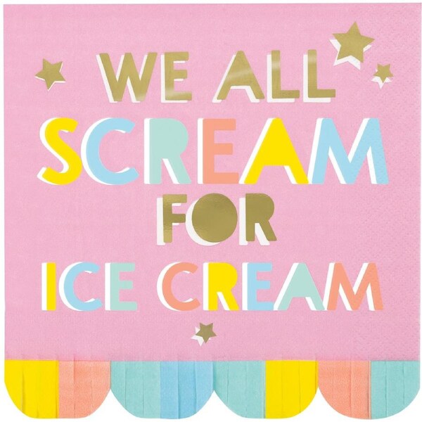 Pastel Ice Cream Large Napkins / Serviettes (Pack of 16)