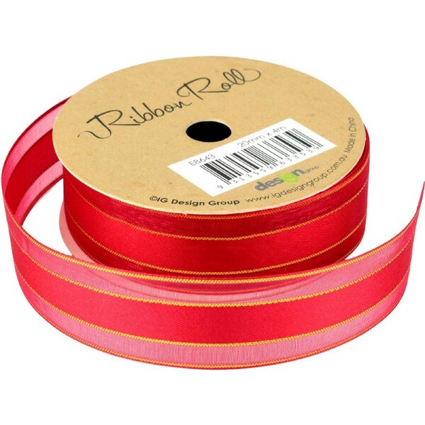 Red Satin and Organza Ribbon (4m)